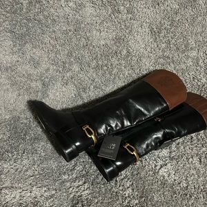 Vince Camuto size6.5M long black leather boot.